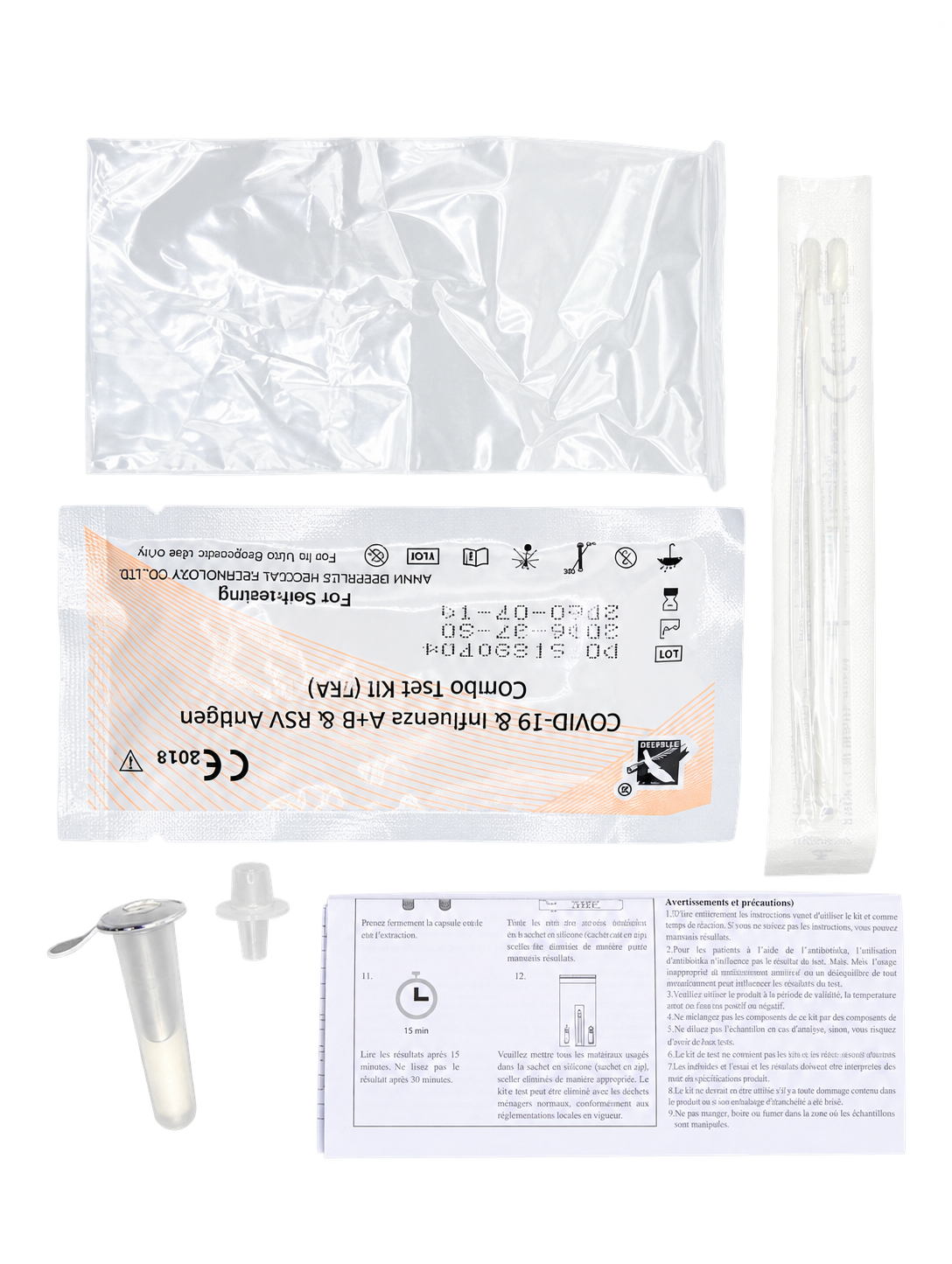 Deepblue 4 in 1 Antigen Combo Test 1er (COVID-19 & Influenza A + B & RSV) MHD 07/2029 – Bild 2